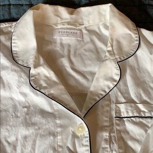 Everlane White Oxford Pajama Shirt — XL